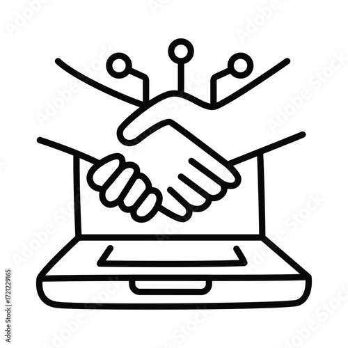 Online Meeting doodle icon EPS 10 file