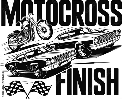 Fast Finish Classic Cars and Motocross Action