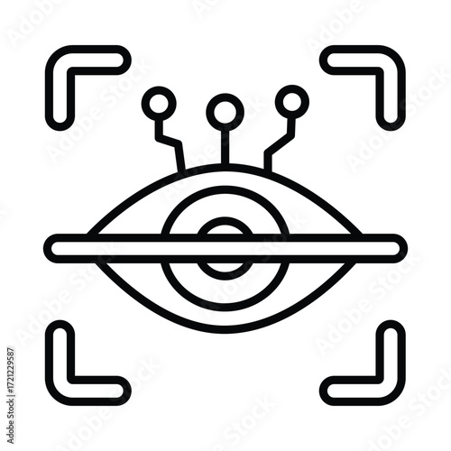 Eye Scan doodle icon EPS 10 file