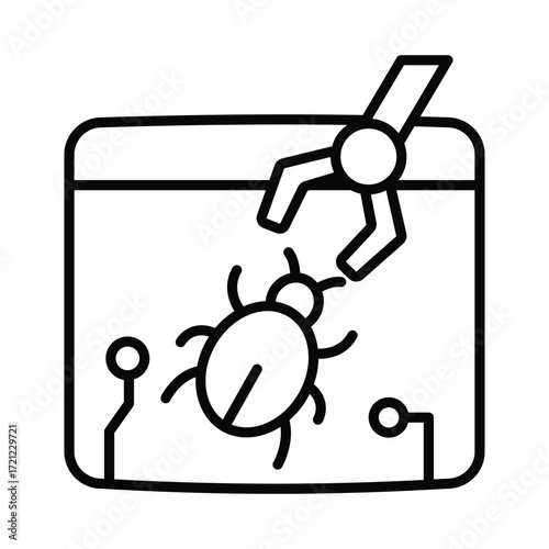 Ai Bug doodle icon EPS 10 file