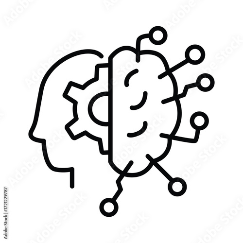 Ai Development doodle icon EPS 10 file