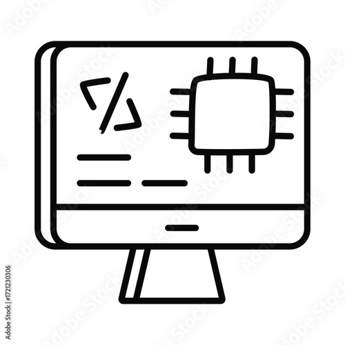 Ai Program doodle icon EPS 10 file