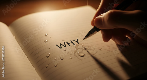 A Close-Up Shot of a Hand Holding a Pen Writing the Word 