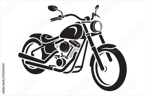 Biker Riding Vintage Motorcycle – Black and White Art
