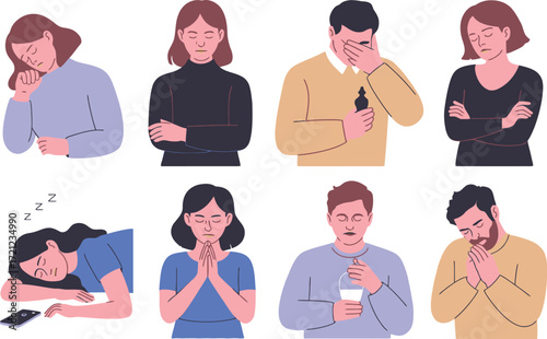 Illustrations of people showing various emotional states