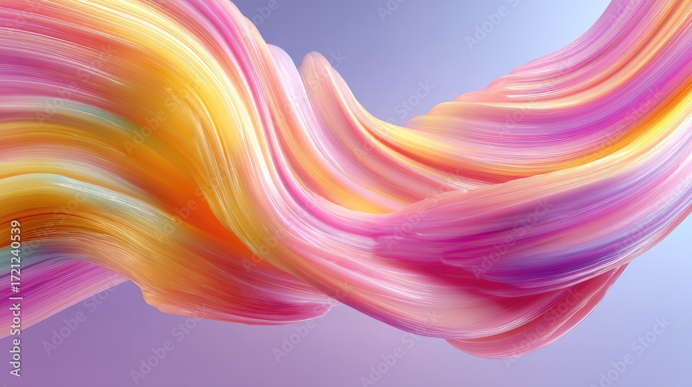 Obraz premium Colorful Abstract Flowing Waves in Soft Pastel Tones with Gradient Effects for Background or Artistic Design