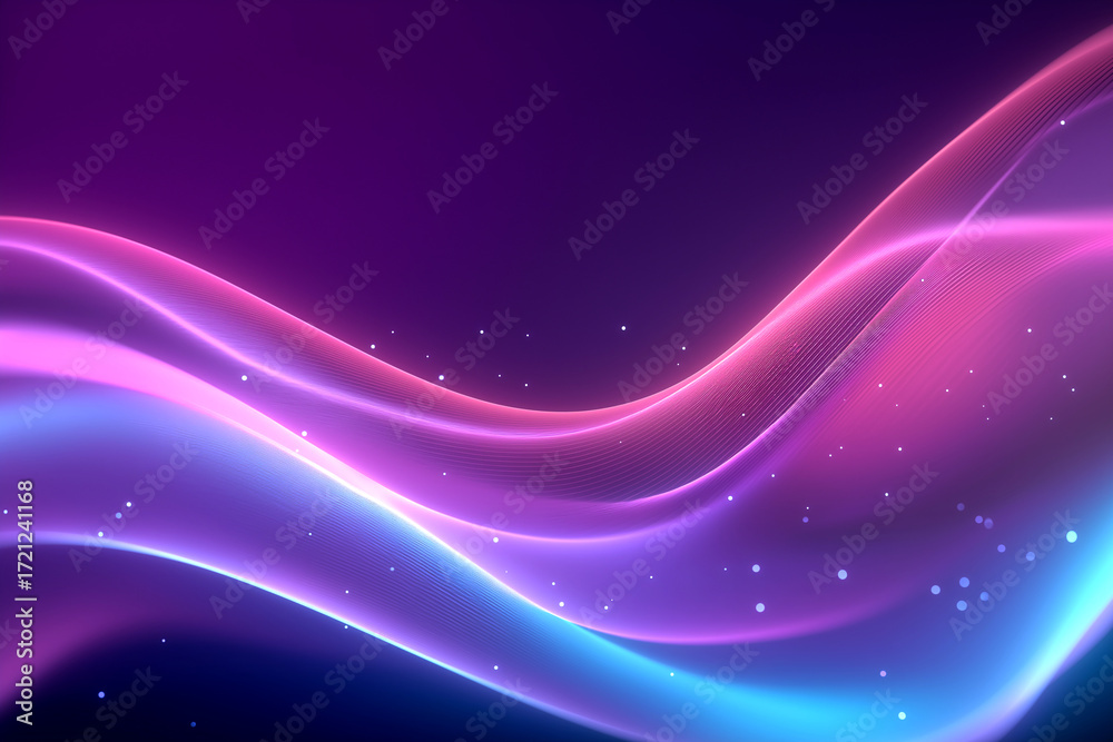 Obraz premium Abstract Neon Wave Background with Glowing Light Effects 
