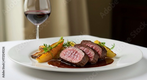 Photogenic fine dining plate of food
