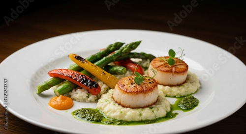 Photogenic fine dining plate of food