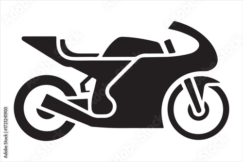 Biker Riding Vintage Motorcycle – Black and White Art