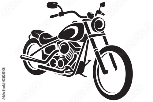 Biker Riding Vintage Motorcycle – Black and White Art