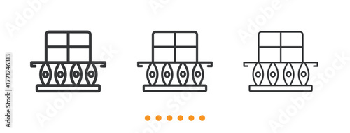 Balcony icon. Thin line icon vector