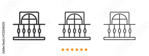 Balcony icon. Thin line icon vector