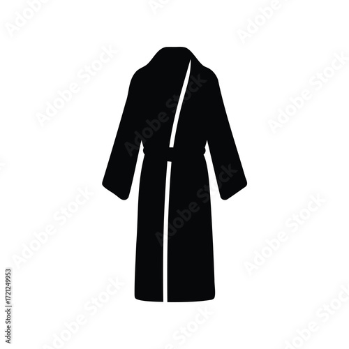 Silhouette image of a bathrobe or dressing gown with a tie belt