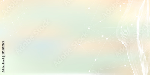 Molecular abstract structure background.
Scientific vector illustration with molecule
DNA. Medical, science and technology concept for banner template or header