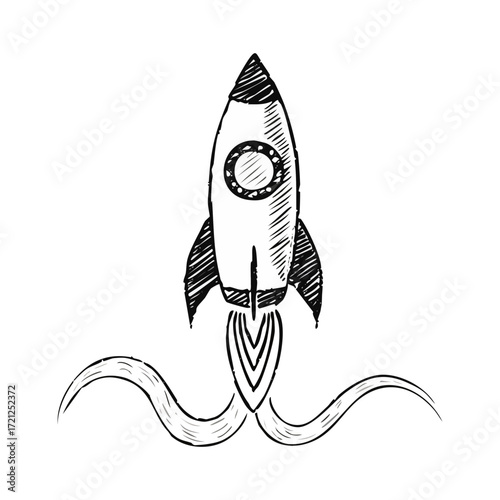 Tentacled rocket ship vector