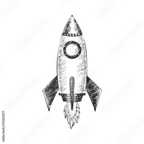 Rocket with smoke trail