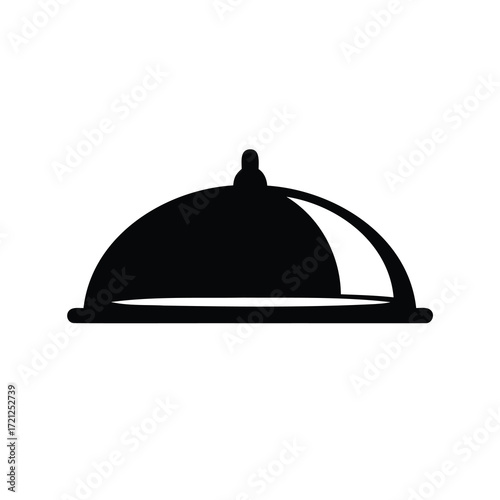 Black and white catering server for food delivery with classic shape