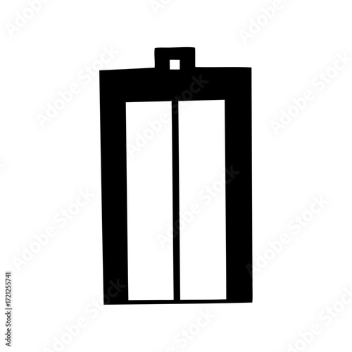 Simple black and white elevator doors design for vector illustration uses