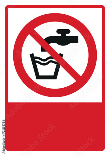 prohibition safety signs v2 your custom message here portrait size a4,a3,a2,a1_no drinking water 