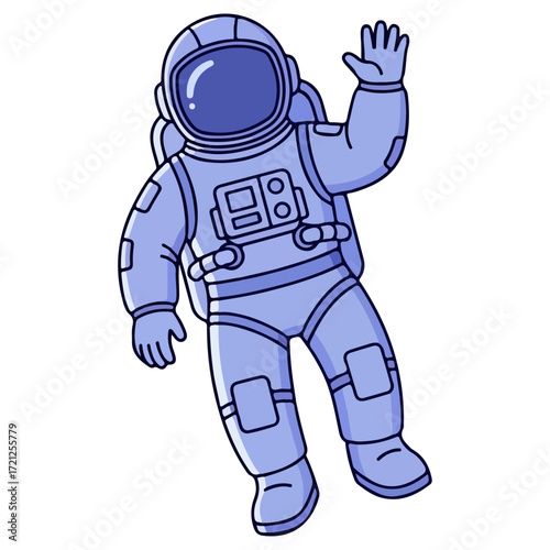 Astronaut in Space Suit Waving.