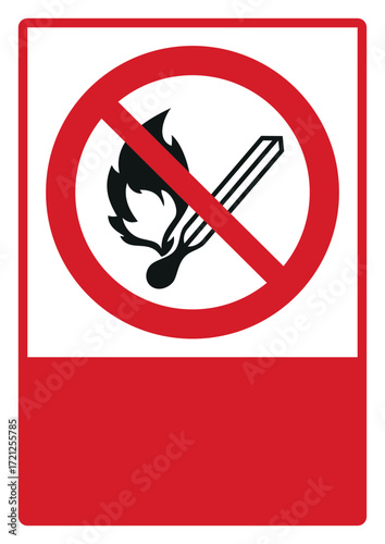 prohibition safety signs v2 your custom message here portrait size a4,a3,a2,a1_no open flame 