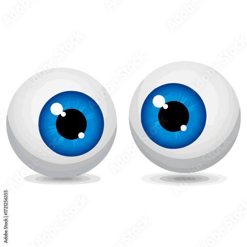 Two cartoon eyes staring directly at the viewer with intense focus.