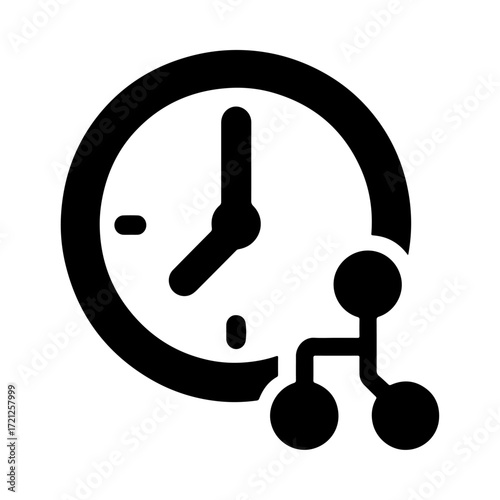Workflow clock icon, smart time management system, automated process timing, intelligent scheduling technology, digital workflow optimization, time tracking automation
