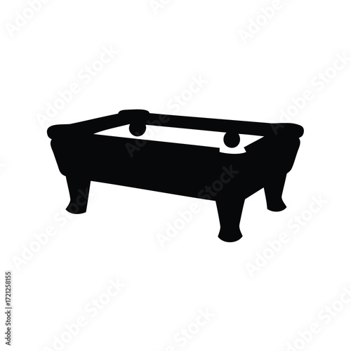 A stark and simple silhouette of a billiards or pool table