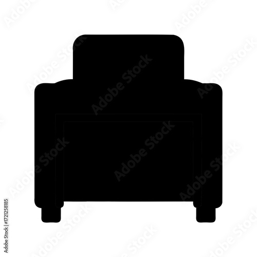 Silhouette of a stylish armchair, perfect for home decor and interior design