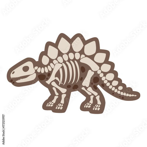 Illustration of Stegosaurus skeleton in brown