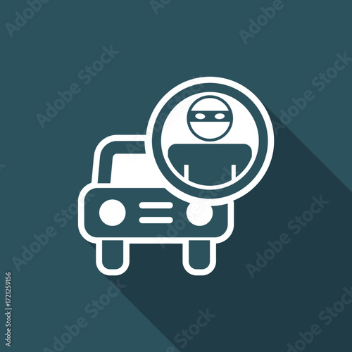 Vector illustration of car's thief single isolated icon