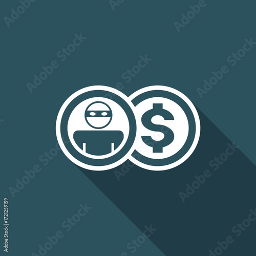 Vector illustration of single isolated thief icon