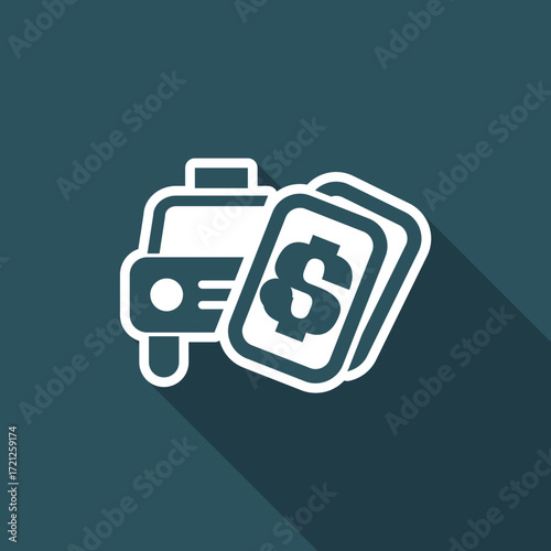 Vector illustration of single isolated taxi price icon