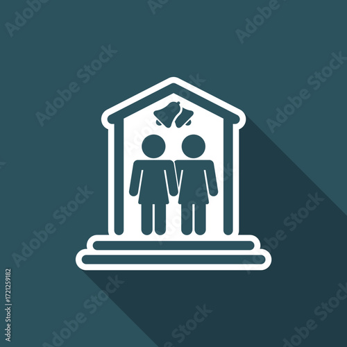 Vector illustration of single isolated lesbian marriage icon