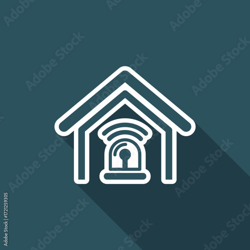 Vector illustration of single isolated home alarm icon