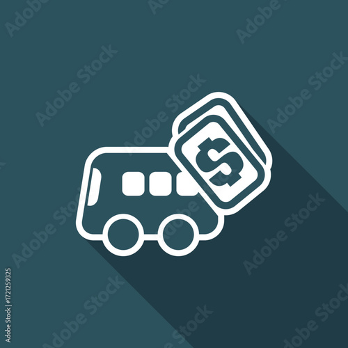 Vector illustration of single isolated bus pay icon