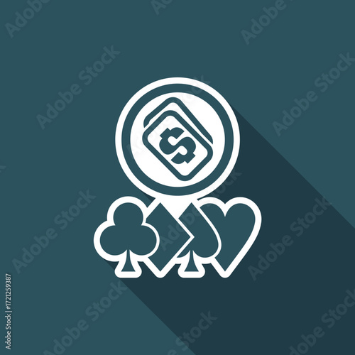 Vector illustration of poker money win icon