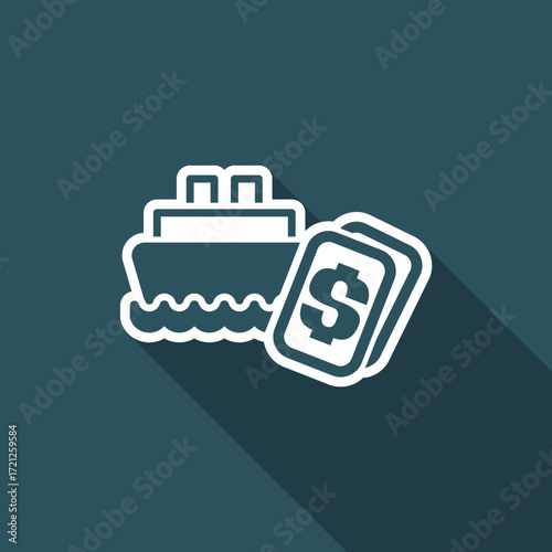 Vector illustration of single isolated navy cost icon