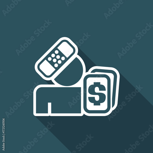 Vector illustration of single isolated accident policy icon