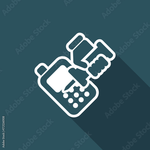 Vector illustration of single isolated phone repairer icon