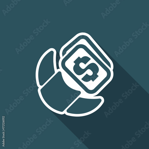 Vector illustration of single isolated croissant price icon