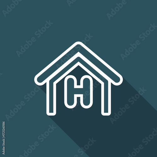 Vector illustration of single isolated hospital icon