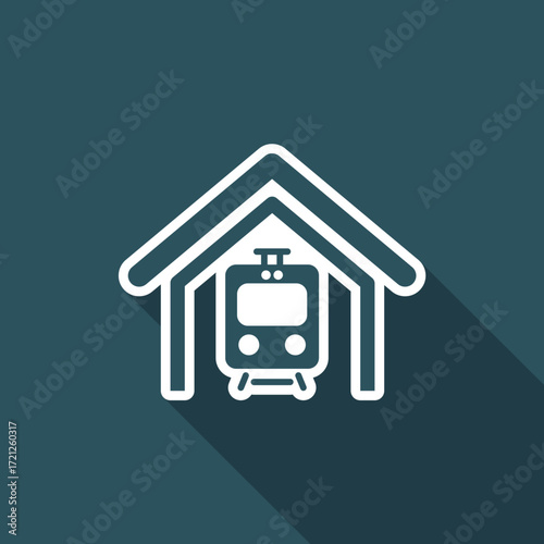 Vector illustration of single isolated train icon