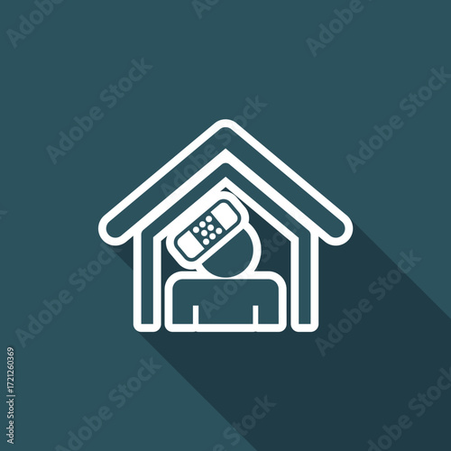 Vector illustration of single isolated home accident icon