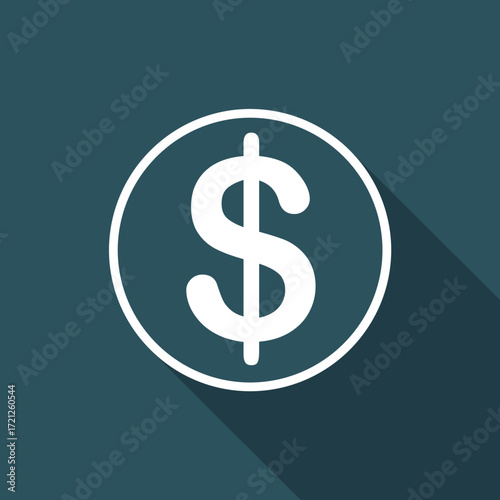 Vector illustration of single isolated dollars icon