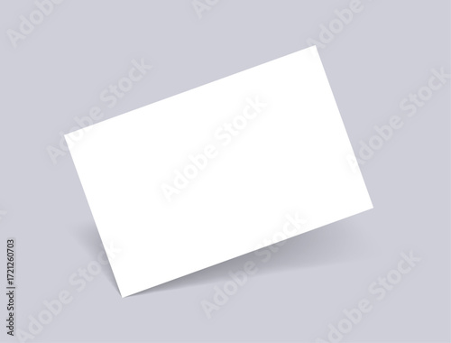 Blank Landscape Magazine Paper Mockup. 3D White Tabloid Sheet Template.
