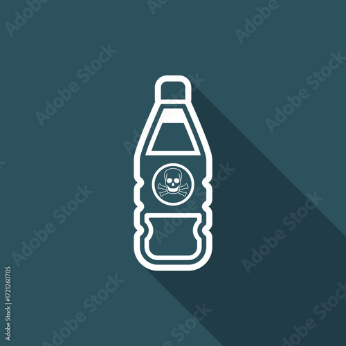 Vector illustration of single isolated dangerous bottle icon