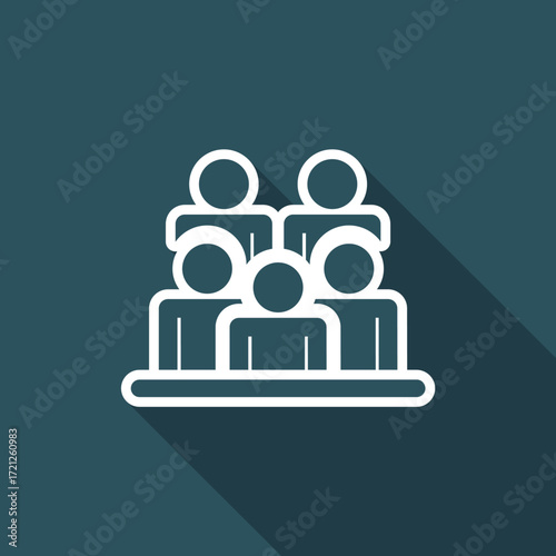 Vector illustration of single isolated people group icon