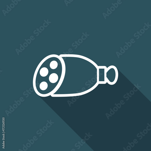 Vector illustration of single isolated salami icon